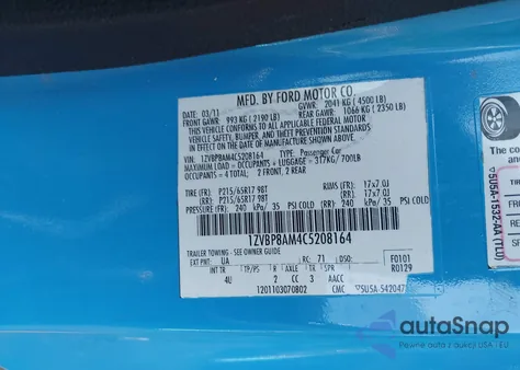 2012 Ford Mustang V6 Premium from USA, damaged, VIN 1ZVBP8AM4C5208164